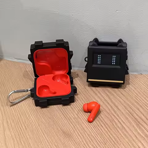 For CMF BY Nothing Buds Pro2 Silicone Soft Black Robot Protection Case Anti Fall Dustproof Charging 