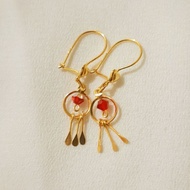 1/2 Gram and 1 Gram Light Gold Dreamcatcher Earrings