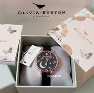 Olivia Burton Celestial Black leather watch 星空系列 星星 月亮 閃石錶面 女裝錶 手錶 Women Watch 34mm 黑色 Swarovski水晶 全