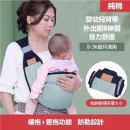 (湖綠色) BB嬰幼兒純棉背帶 抱B神器 易穿易除 適合家中戶外使用 簡易輕便