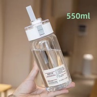 550ml Children's School Water Bottle Transparent Water Bottle Reusable Leak Proof Durable Water Bott