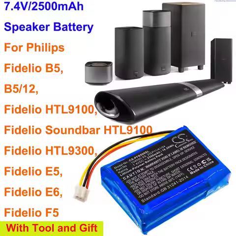 Cameron Sino 2500mAh Speaker Battery for Philips B5/12, Fidelio B5, Fidelio HTL9100, Fidelio HTL9300