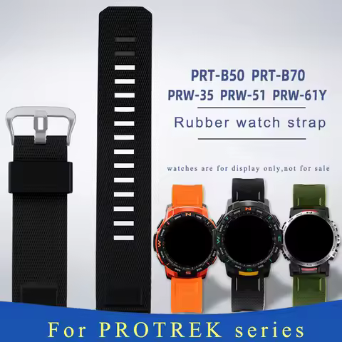 TPU Silicone rubber watchstrap 23mm soft waterproof plain colour watch band bracelet For CASIO PROTR