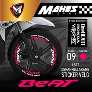 Mahes Decal - Accessories Sticker Cutting Sticker List Motorcycle Rims Honda BEAT Carburetor Fi Esp Street Deluxe Lis Rim Velk Variation Set Front Rear CVMD BEAT 09