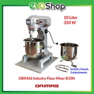 ORIMAS Industry Flour Mixer B10N / B10 Commercial Industry Food Mixer 10 Liter 2 Bowls Mesin Tepung
