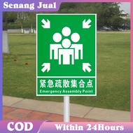 PVC Emergency Assembly Point Sign Stickers Assembly Point Stickers