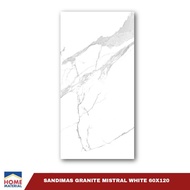Granit Glossy Motif Marmer Putih Sandimas Mistral White 60x120