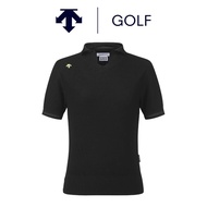 [DESCENTE] GOLF DESCENTE] GOLF Ladies Cardigan Collar GOLF Short Sleeve Top (Black)