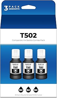 502 Black Ink Refill Bottles ET-2850 ET-3850 ET-15000 ET-4850 502 Ink Compatible with Eco Tank ET 28