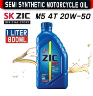 ZIC Original  M5 4T 20W-50 Semi Synthetic Motorcycle Engine Oil 0.8 Liters & 1 Liter