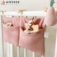 MIOSHOP Crib Hanging Bag, Infant Products Multifunction Storage Bag, High Quality Convenient Diaper Storage 2 Pockets Cot Bed Organizer