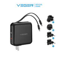 เเบตสำรอง VEGER P15 & P15-INT Powerbank 15000mAh รวม 6 สี ชาร์จเร็ว PD20W มีสายในตัว หน้าจอ LED รับป