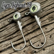 Eye Jighead X4 5pcs Barbed Fishing Hook 3D Eye High Carbon Steel Jig Lead Head Hooks Fishing Hook
