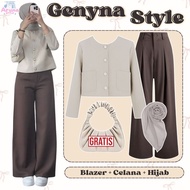 Modern Teenage Outfit (Blazer, Pants, Bag, Bella Square) One Set for Today's Casual Hanging Out AS5G