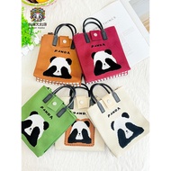 Large Capacity Panda Knitted Bag Female Commuter Bag Student Tote Bag All-Match Tote Bag Cute Chengd