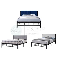 HOME STYLE Metal Bed With Cushion Queen Size Double Katil Berkembar Bingkai Besi Ikea Murah Kusyen Headboard Tidur