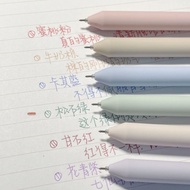 Baixue Rotating Gel Note Marker Morandi Color Notebook Pen Signature Pen 0.5mmST Nib Signature Pen Stationery Student Notes Morandi ins Style