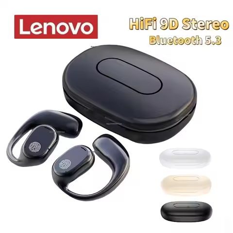 Lenovo Original Bone Conduction Earphones Bluetooth5.3 Wireless Sports Earbuds HiFi 9D Stereo Touch 