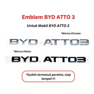 BYD ATTO Emblem 3 Colors Chrome & Black Complete Ready to Stick for BYD ATTO 3 Cars and Easy to Inst