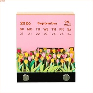 Chua Twenty twenty six LED Brightened 3D Fan Paper Calendar Dense Desk Planner Weekly Schedule