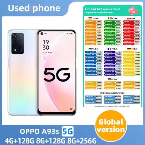 oppo A93s Smartphone googleplay Mobile Phone 6.5inch RAM 4G ROM 128G 5000mAh Battery used phone