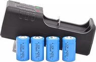 14250 Battery Charger with 6pcs 1/2 AA 300mah Battery, Lithium Ion 1/2 AA Size Batteries Can Replace