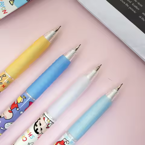 Crayon Shin-chan Mechanical Pencil Set 0.5mm Cute Cartoon Press Pencil No Sharpening Student School 