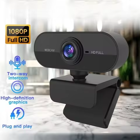 Webcam 1080P Web Cam for Pc Drive-free USB Rotatable Camera with Microphone for Desktop Computer for