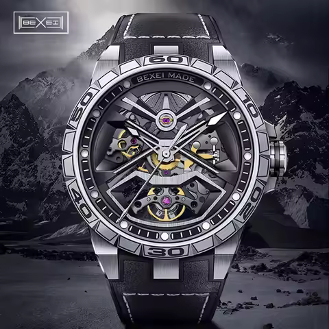Bexei The Wandering Earth Automatic Movement Man Watch Skeleton Mechanical Sapphire Men's Luxury Wat