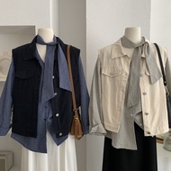 denim suit woman denim vest woman Omalai Korean Denim Vest - Autumn Fashion Sleeveless with Lapels
