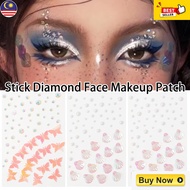 ZDD 1Sheet 3D Face Jewelry Crystal Diamond Simulation Aurora Shell Disposable Tattoo Stickers DIY Wo