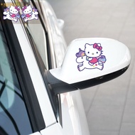 NFPH&gt; Kawaii Sanrio Hello Kitty Car Sticker Rearview Mirror Sticker Car Body Decorative Sticker Truck Motorcycle Vehicles Automobiles new