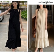 【READY STOCK AT Johor】 Hotgirl⭐Black suspender dress women's summer temperament loose sleeveless med