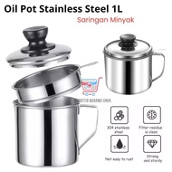 IMB A306 - OIL POT STAINLESS STEEL FILTER FOR LEFTOVER COOKING OIL, WASTE COOKING OIL CONTAINER