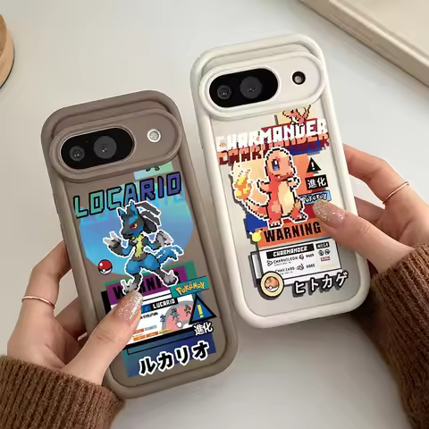 P-Pokemons L-Lucarios Luxury For Google Pixel 10 9 8A 8 7 7A Pro XL 5G Eye Ladder Soft Silicon Shock