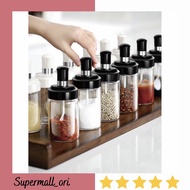 Spice Bottle Spice Jar including Spoon Thick Transparent Glass Bottle Spice container Salt spice con