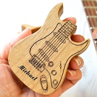 Guitar pick holder, wooden personalized guitar gift for guitar player or teacher