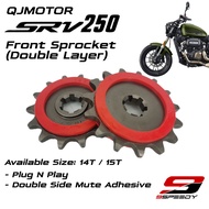 QJMOTOR SRV 250 Front Sprocket (Double Layer)
