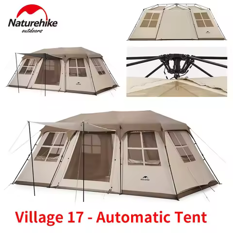 Naturehike Village 17 Automatic Tent 4-6 People Silver/Black Coated Sunscreen Outdoor Camping Travel