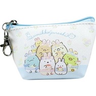 San-X Sumikko Gurashi 角落生物 日版 船形 三角 造型 鑰匙扣 零錢包 散紙包 收納袋 小物袋 角落小夥伴 2022年款 (藍x白)
