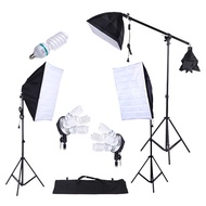 Photography Studio Lighting Kit 3pcs Softbox Tripod Stand 45W 135W Bulb Cantilever with Oxford Bag