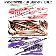 HONDA RS150 V1 V2 BODY COVER STICKER STRIPE COVER SET RS GTR WINNER 150 CUSTOM COVER PURPLE RED ORAN