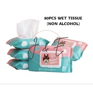 80Pcs Wet Tissue (Non Alcohol)