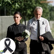 ANEMONE Black Ribbon Pin, Awareness Melanoma Cancer Funeral Ribbon Badge Brooch, Sweet Skin Cancer L