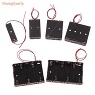 [RisingSunTy] Plastic Standard Size AA/18650  Holder Box Case Black With Wire Lead 3V
