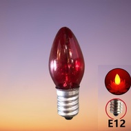 E12 5W Chili Bulb light bulb candle bulb (Transparent Red) 2 pcs