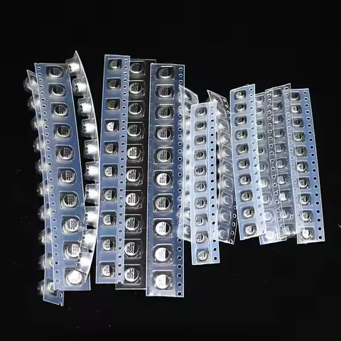 130pcs/lot 13values 1uF-220uF 10V 16V 25V 50V SMD Aluminum Electrolytic Capacitor Assorted Kit Set S