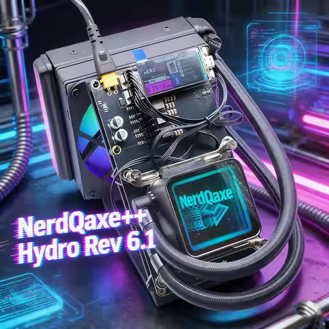 Brand New NerdQaxe++ Hydro Rev 6.1 6T 100W BTC Miner With PSU 2.4G WiFi Asic Miner With PSU Bitcoin 