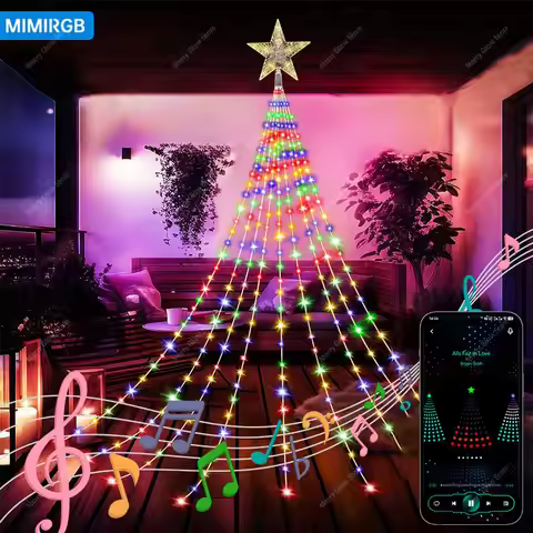 1.8M/2.1M Christmas Decorations Star String Lights 8 Lighting Modes Waterproof LED Fairy Lights For