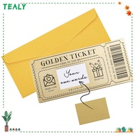 TEALY Concert Ticket, Scratch  Ticket with Envelope Golden Ticket Scratch- Card,   Raffle Gift Party